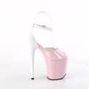 Pleaser - FLAMINGO868 Sandale à bride à la cheville, Pole dance chaussures - Rose/Blanc Product image